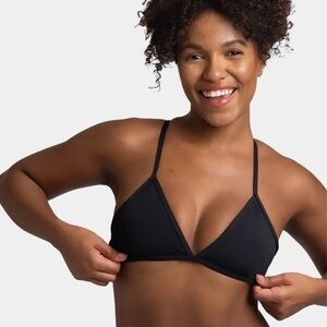 Jolyn Train • NWT $63 Women's Solid Triangle Tie Back Bikini Top